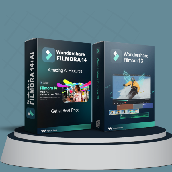 "Filmora 14 AI Lifetime License – Includes 2000 AI Credits & FilmStock Access for Professional Video Editing"